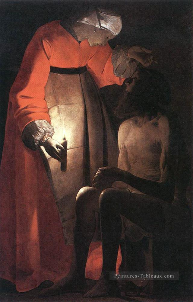 Job raillé par sa femme chandelles Georges de La Tour Peintures à l'huile